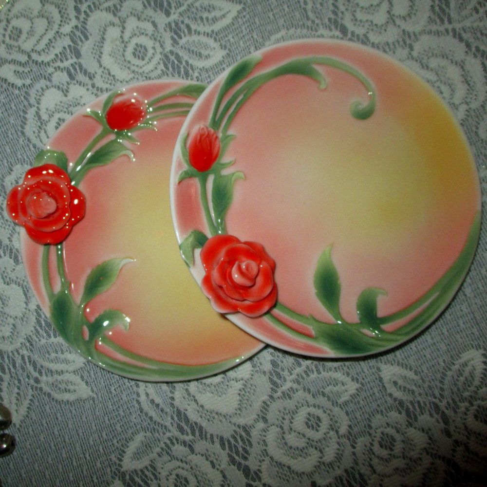 Raised Rose Candy/Cookie Dish - Picture 7 of 9